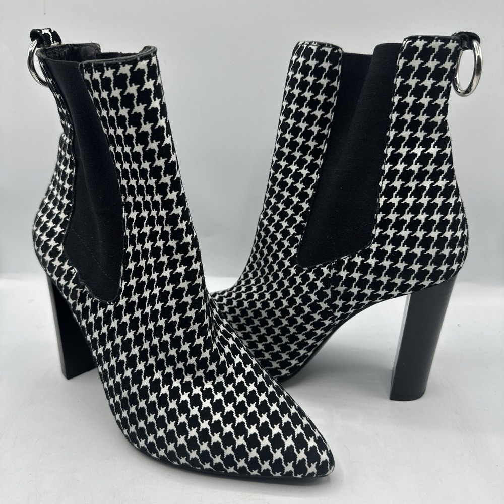 Paige‎ Houndstooth Chelsea Booties Sz 6